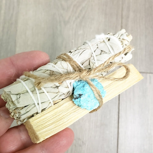 Palo Santo & Sage Smudging Bundle with Crystal Choice