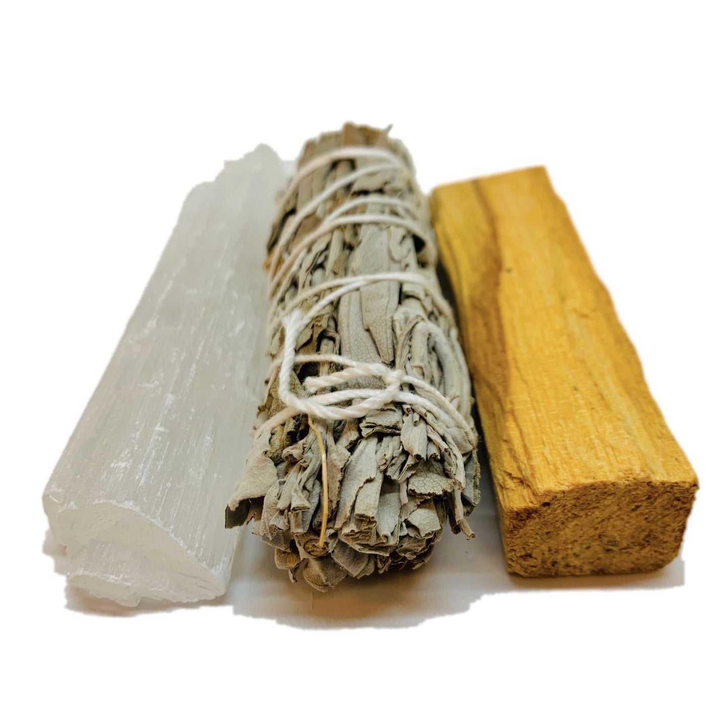 Healing Trio: Selenite, White Sage & Palo Santo