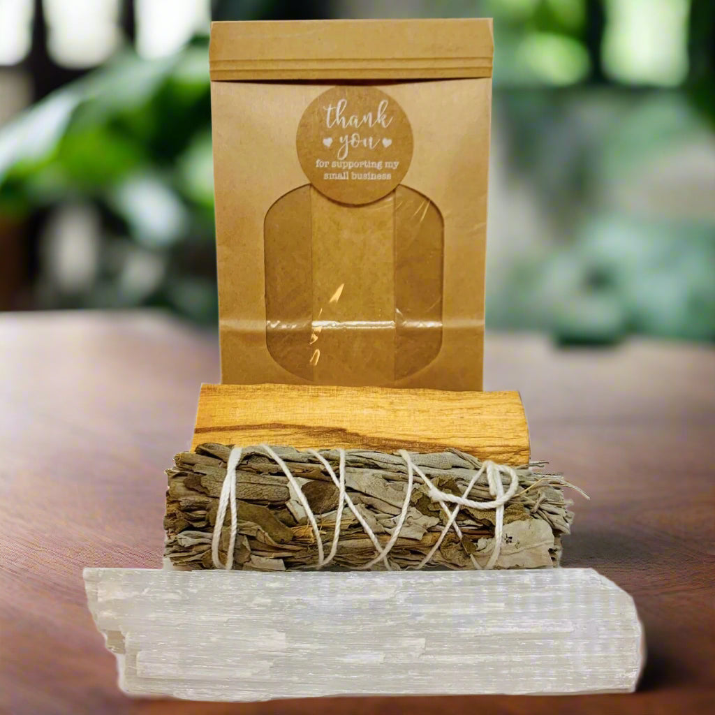 Healing Trio: Selenite, White Sage & Palo Santo