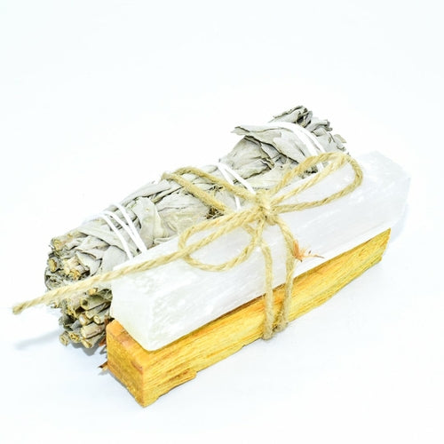 Palo Santo & Sage Smudging Bundle with Crystal Choice