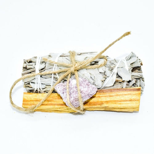 Palo Santo & Sage Smudging Bundle with Crystal Choice