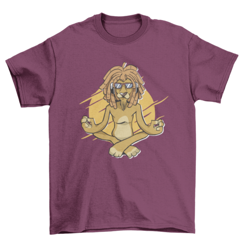 Relax Wild Rasta Yoga Dreadlocks lion Wearing Sunglasses Headphones